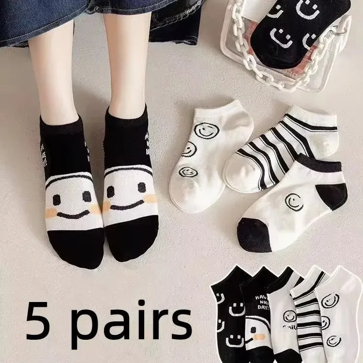 10/5/4/2 pairs of women's socks Cotton socks Cute women's socks Dog novelty animal socks Cartoon cotton casual socks Funny sock