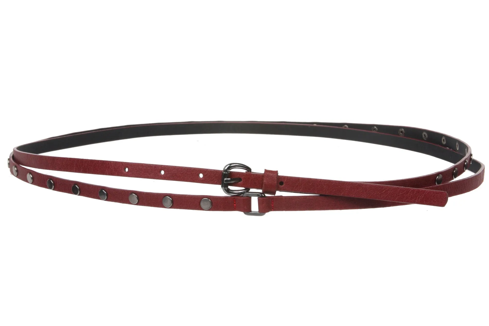 3/8" (10 mm) Skinny Studded Double Wrap Belt