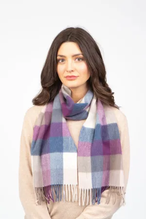 5 Square Check Cashmere Scarf - Coffee Eminence