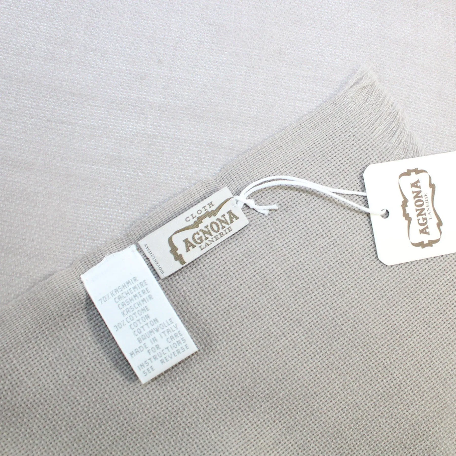 Agnona Scarf Taupe Cashmere Cotton Shawl SALE