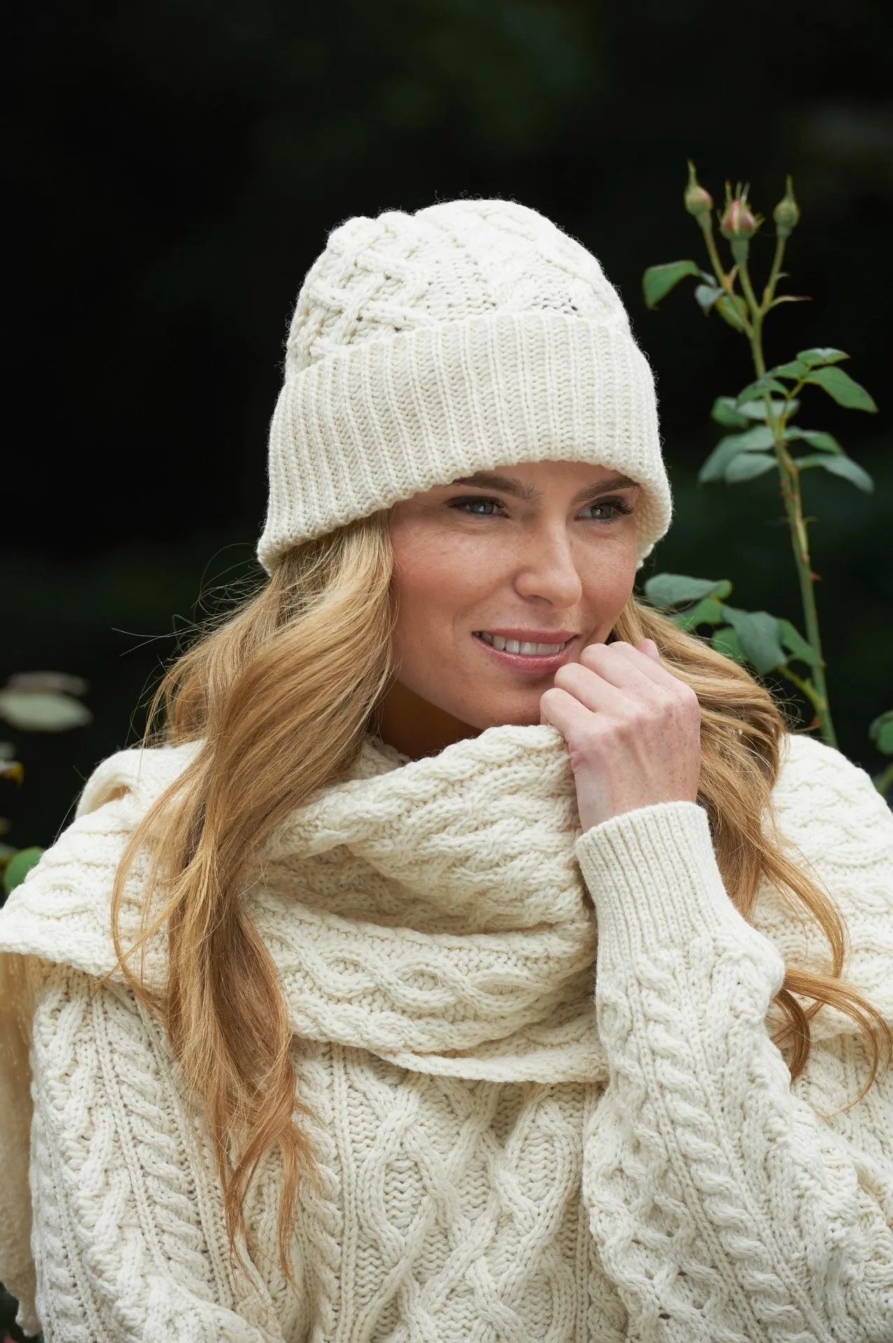 Aran Trellis Hat&Scarf Set