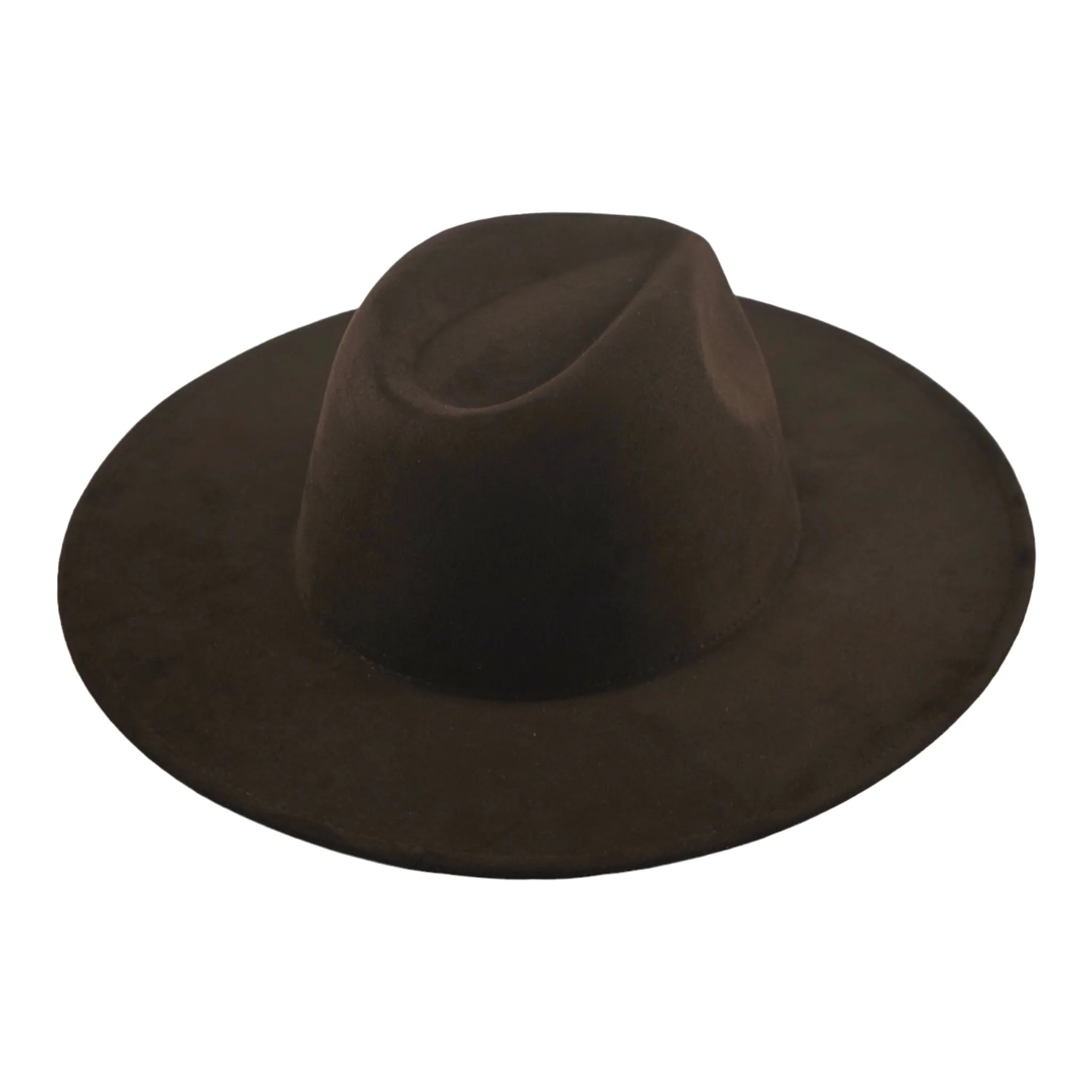 Atlanta Suede Wide Brim Fedora - Black