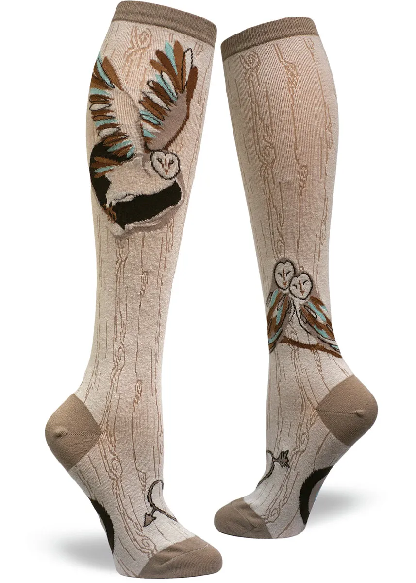 Barn Owl Knee Socks