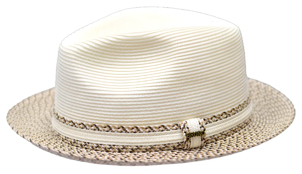 Bellamy | Two Tone Straw Fedora Hat Snap Brim