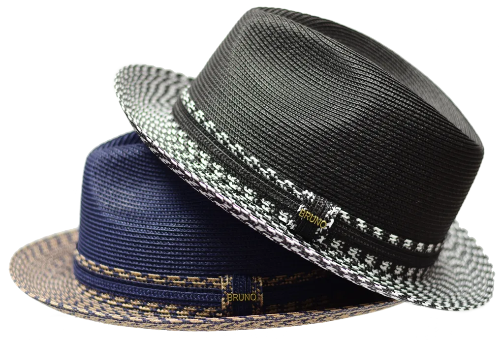 Bellamy | Two Tone Straw Fedora Hat Snap Brim