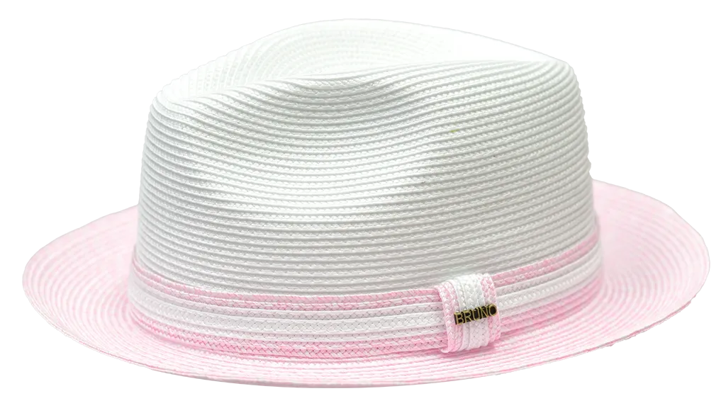 Bellamy | Two Tone Straw Fedora Hat Snap Brim