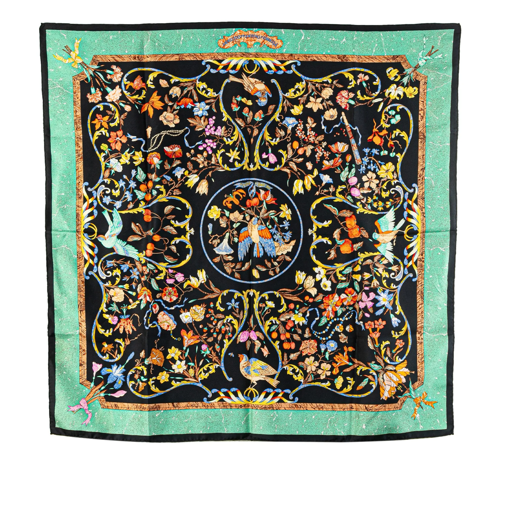 Black Hermès Pierres D Orient Et D Occident Silk Scarf Scarves