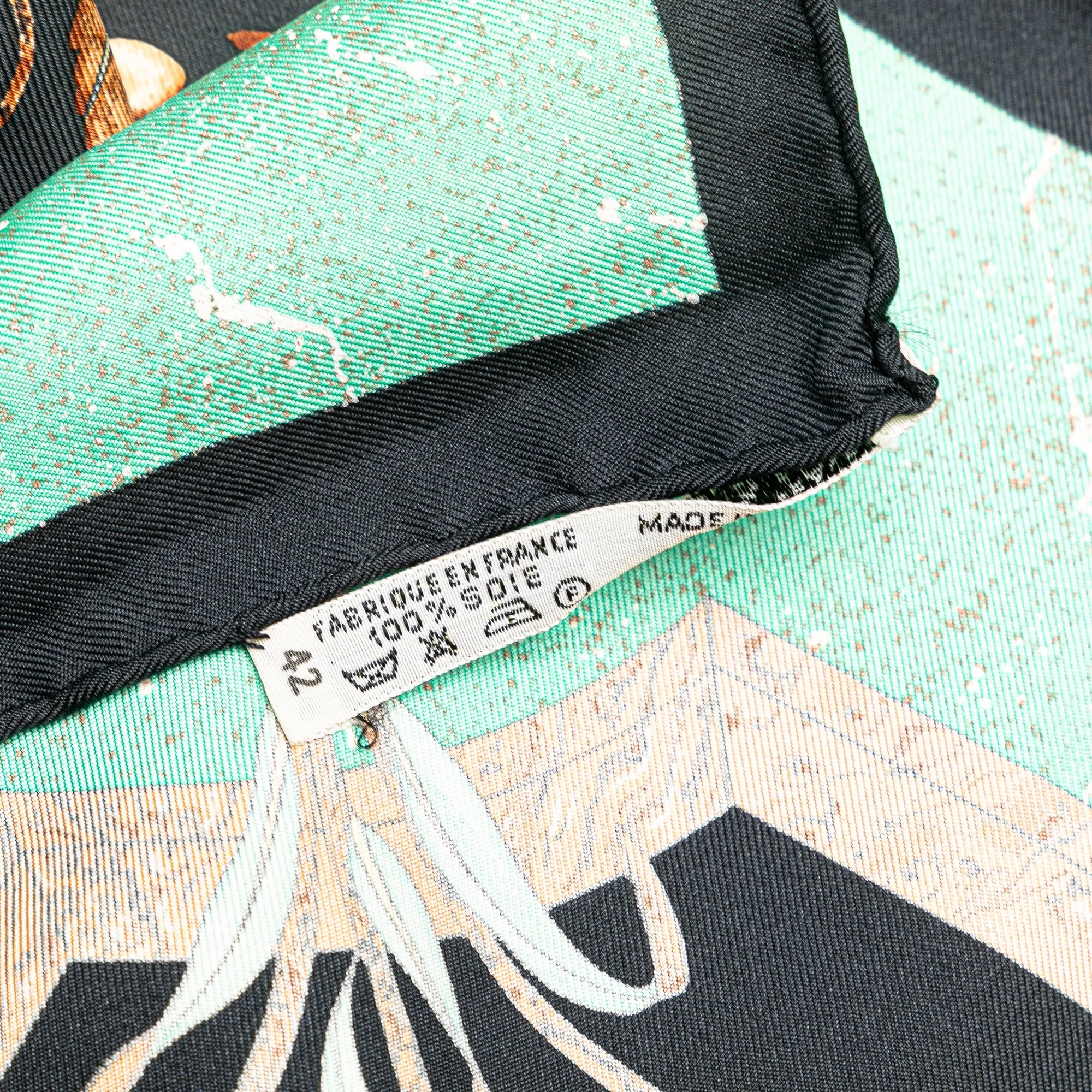 Black Hermès Pierres D Orient Et D Occident Silk Scarf Scarves