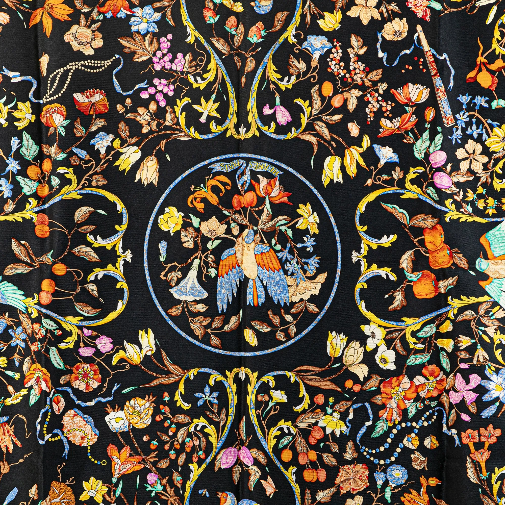 Black Hermès Pierres D Orient Et D Occident Silk Scarf Scarves