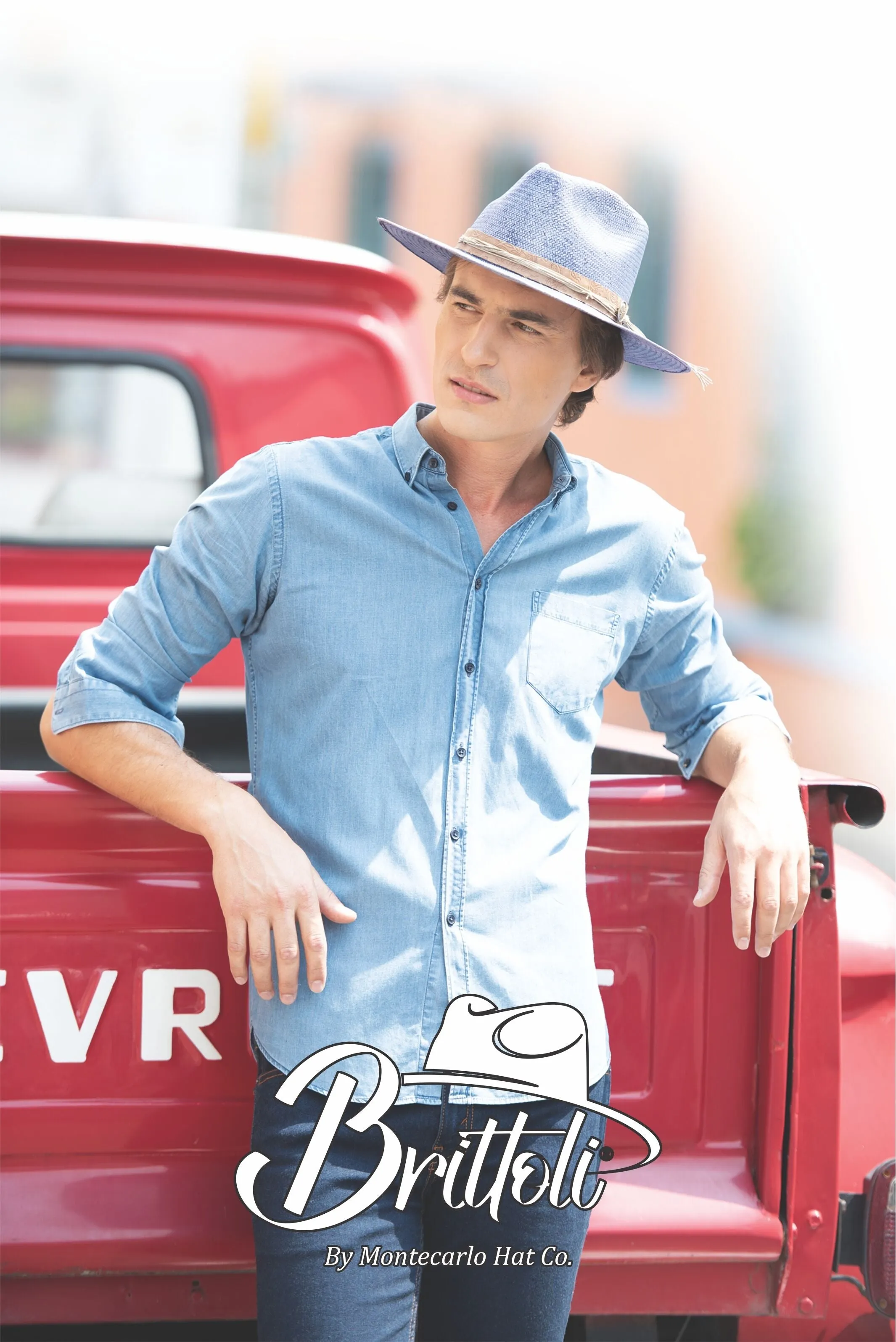 Brittoli Oasis Wide Brim Shantung Panama Hat