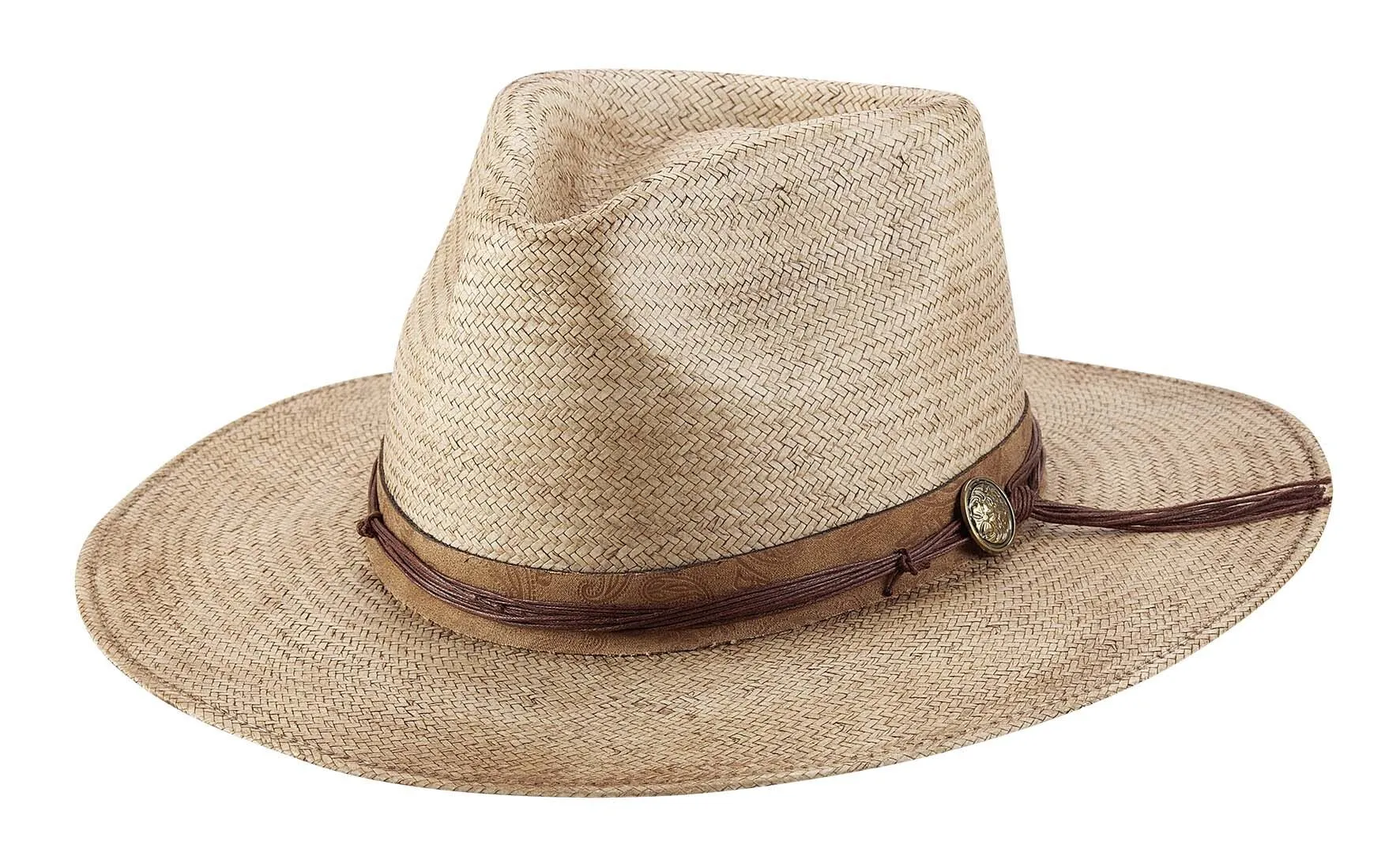 Brittoli Oasis Wide Brim Shantung Panama Hat