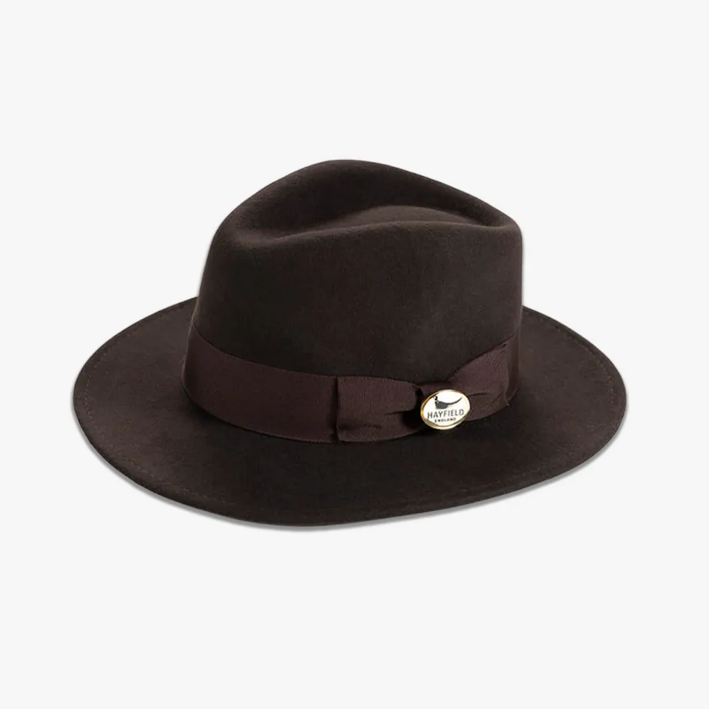 Brown Fedora with matching Brown Ribbon