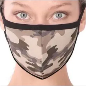 Camouflage Print Cotton Face Mask