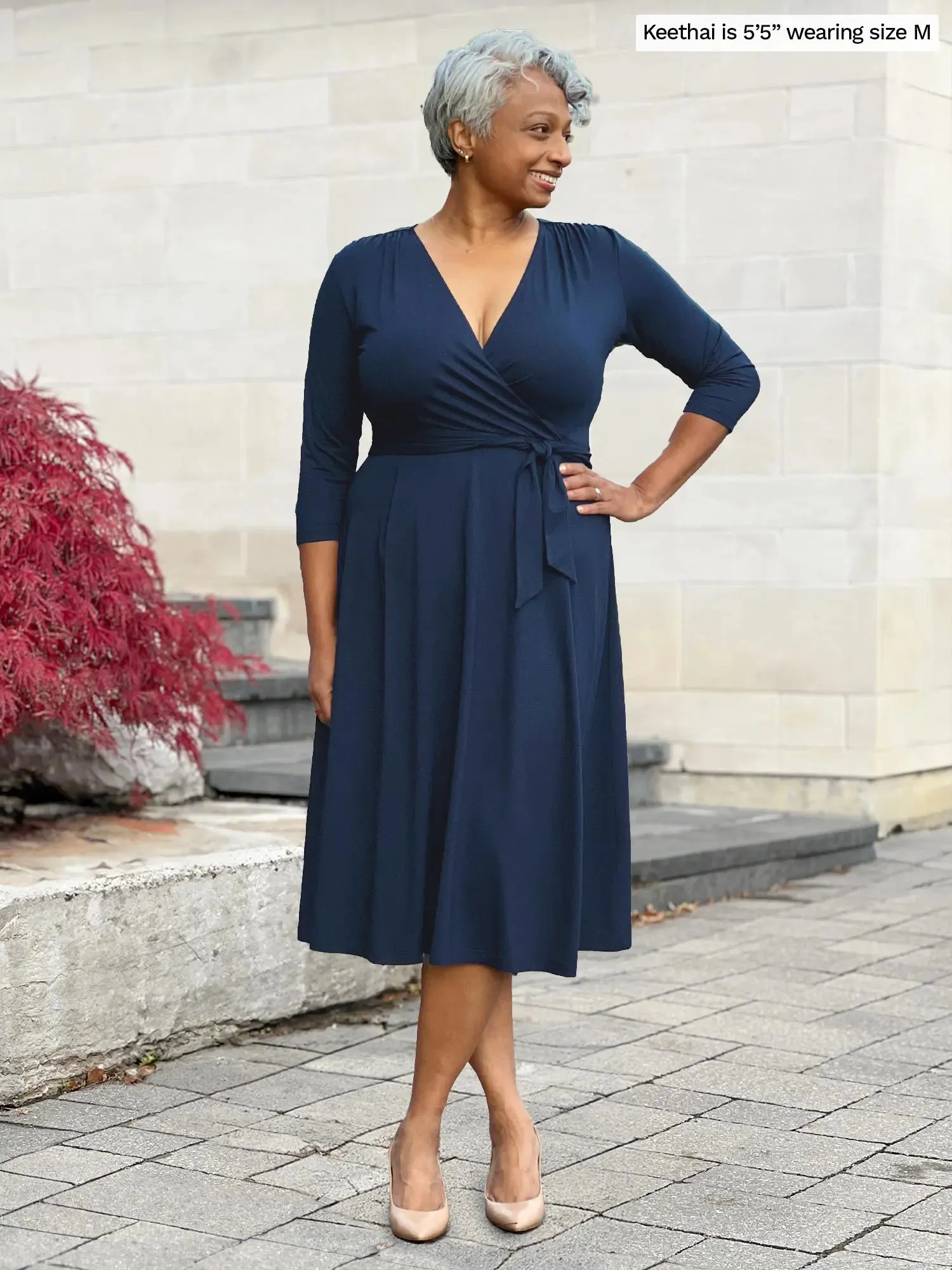 Claudine tie waist midi dress