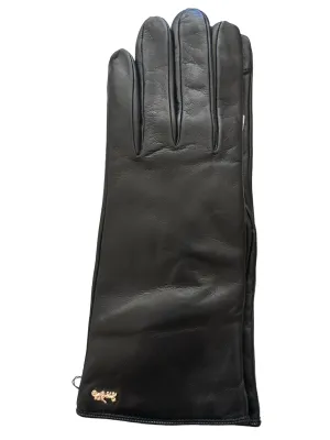 Coach Horse And Carriage Leather Tech Gloves Black