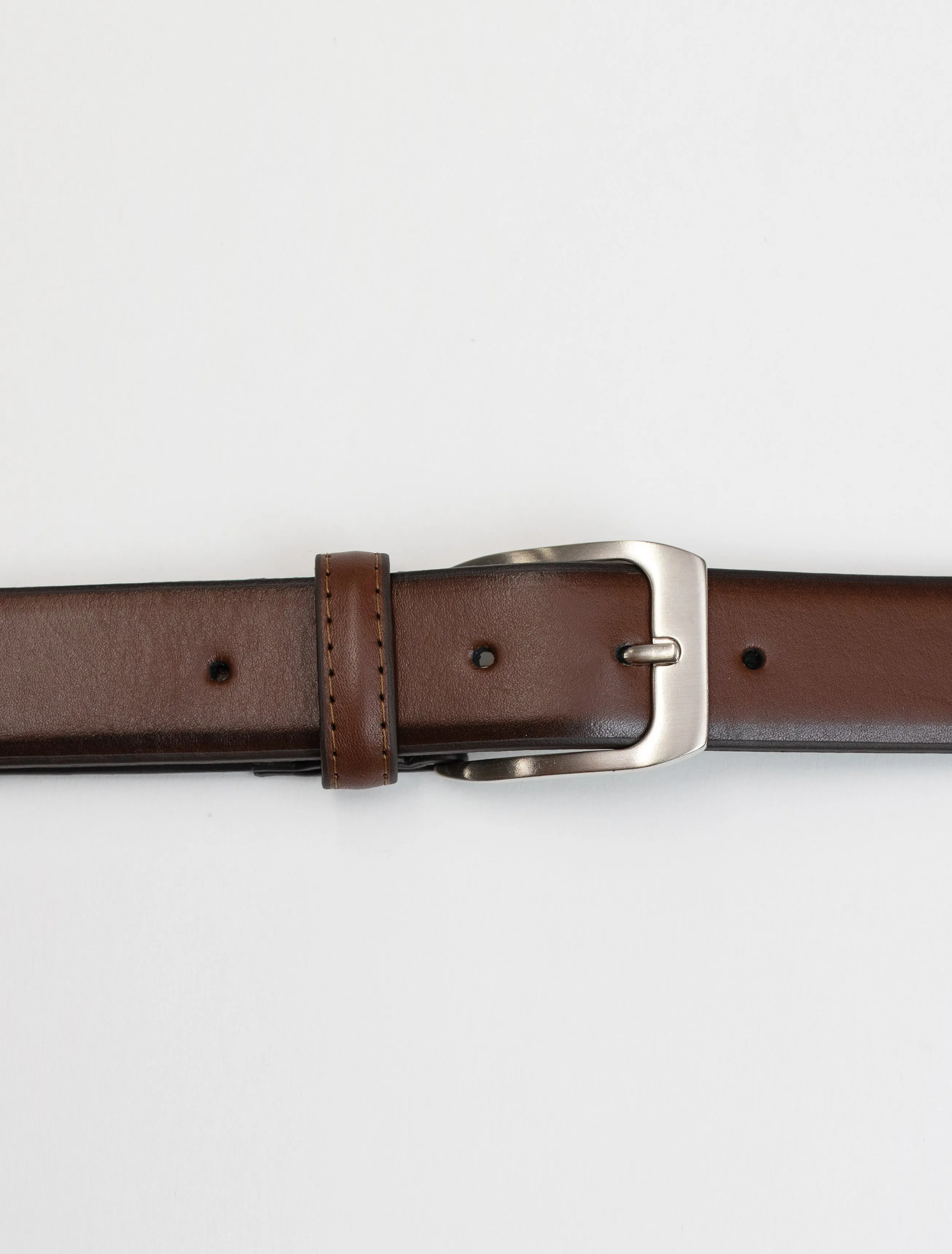 Cognac Waved Leather Frame Buckle Belt by Florsheim