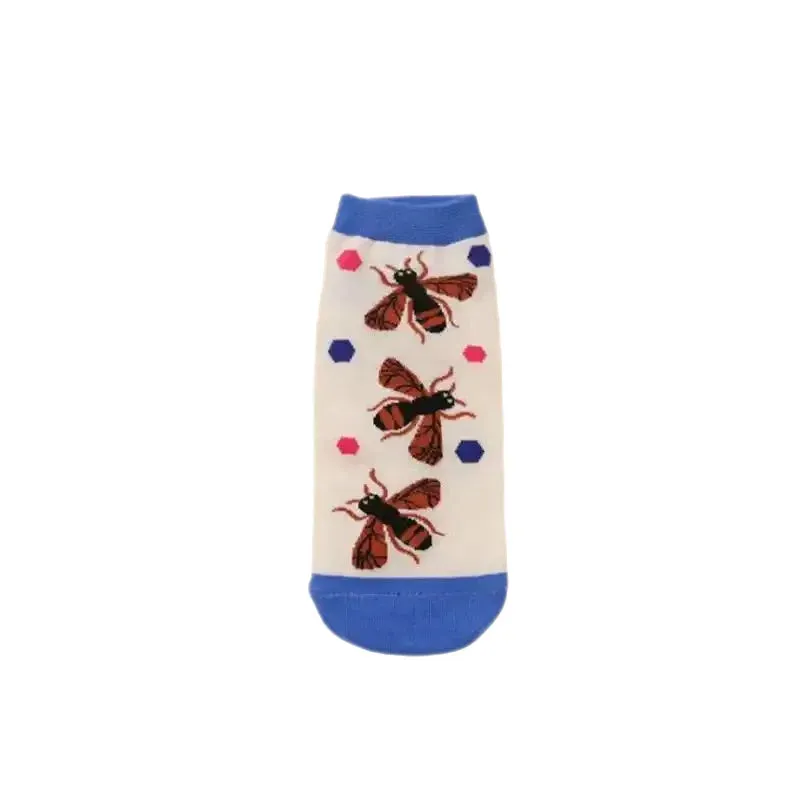 Colorful Animated Butterfly Beetle Warm Ankle Socks