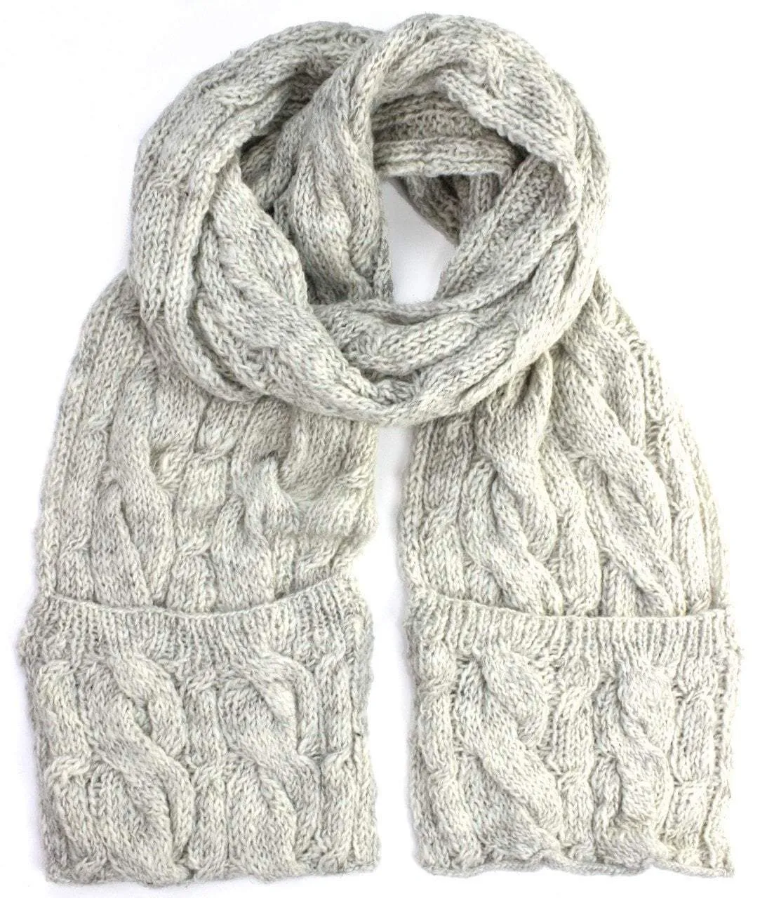 Cream Wool Pocket Scarf