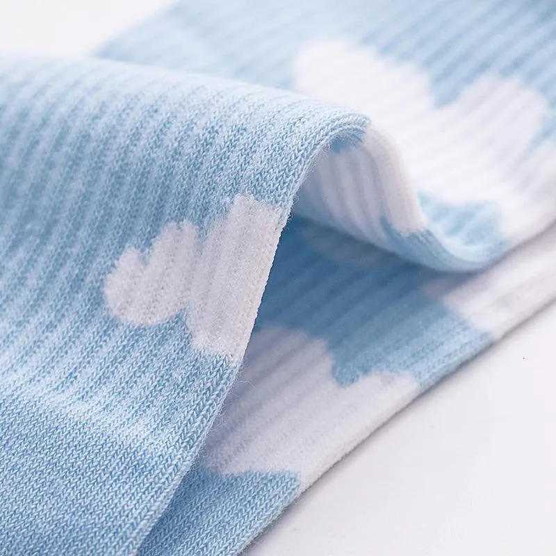 Cute Sky Blue Clouds Socks