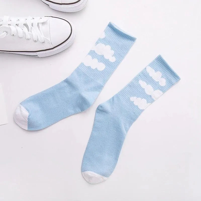 Cute Sky Blue Clouds Socks