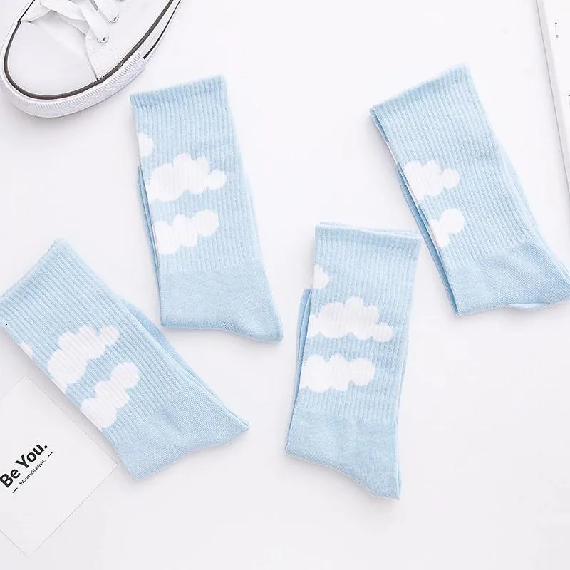 Cute Sky Blue Clouds Socks