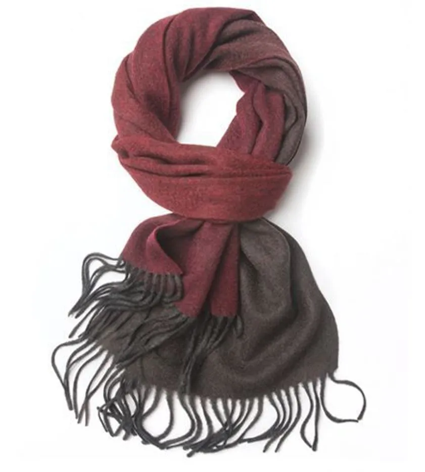 Degradé Lambswool Scarf Woven Brown Red