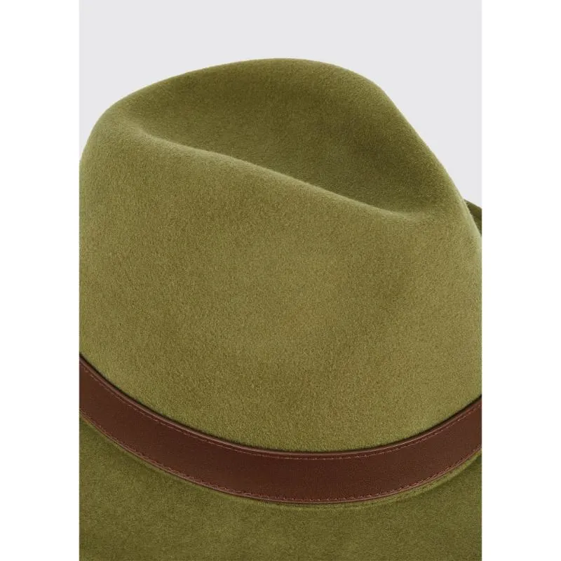 Dubarry Gallagher Ladies Felt Fedora Hat - Olive