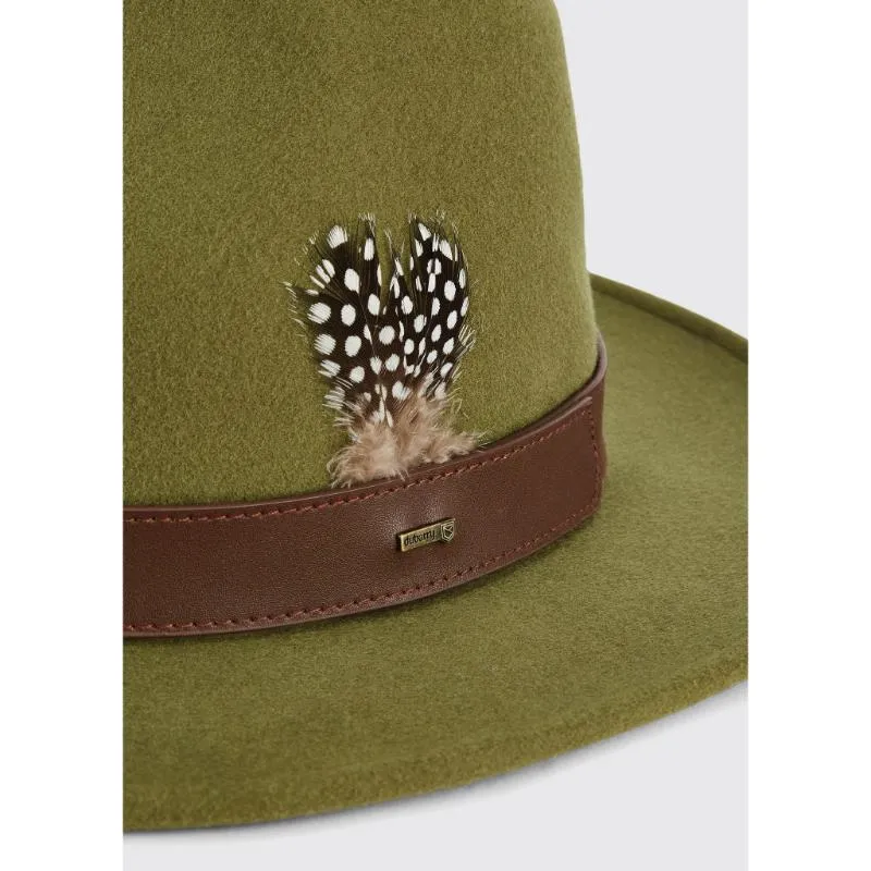 Dubarry Gallagher Ladies Felt Fedora Hat - Olive