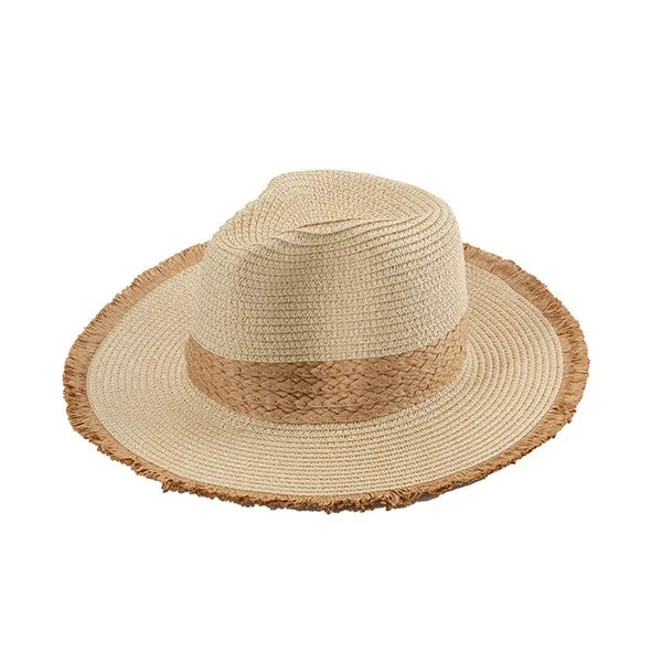 Explore More Collection - FRAYED BRIM BEACH STRAW HAT