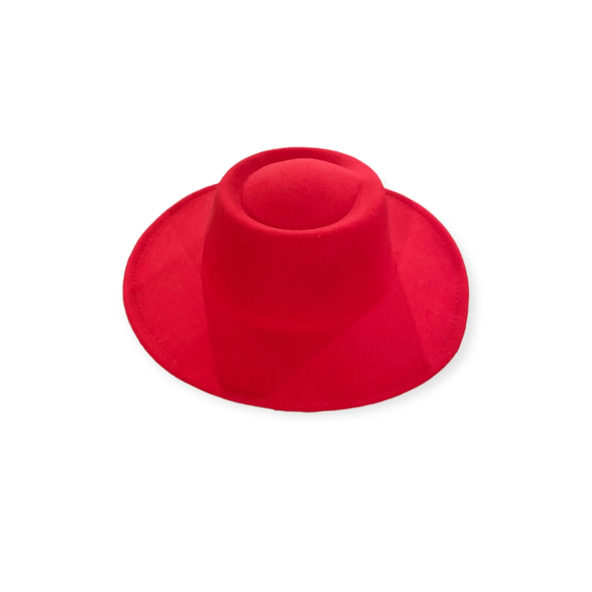 Eye Catching Red Extra Wide Brim Fedora Hat