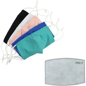 Face Mask With Carbon Filter Pocket Washable Reusable Fabric Cloth Material Adjustable Straps