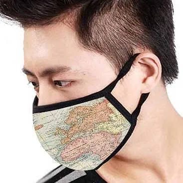 Face Masks Reusable Washable Set Of 2 -Map