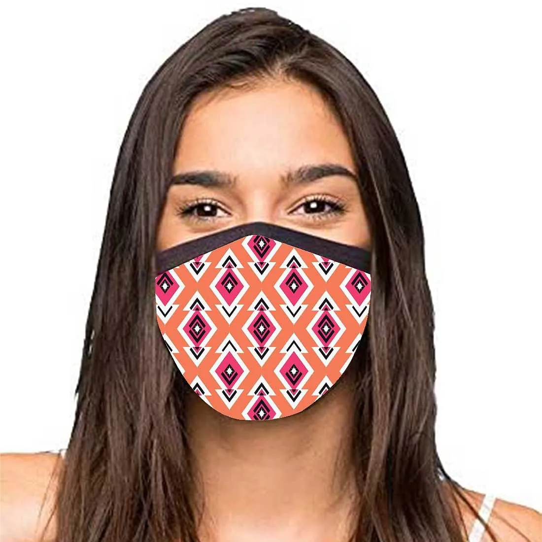 Face Masks Reusable Washable Set Of 2 -Red_Diamonds