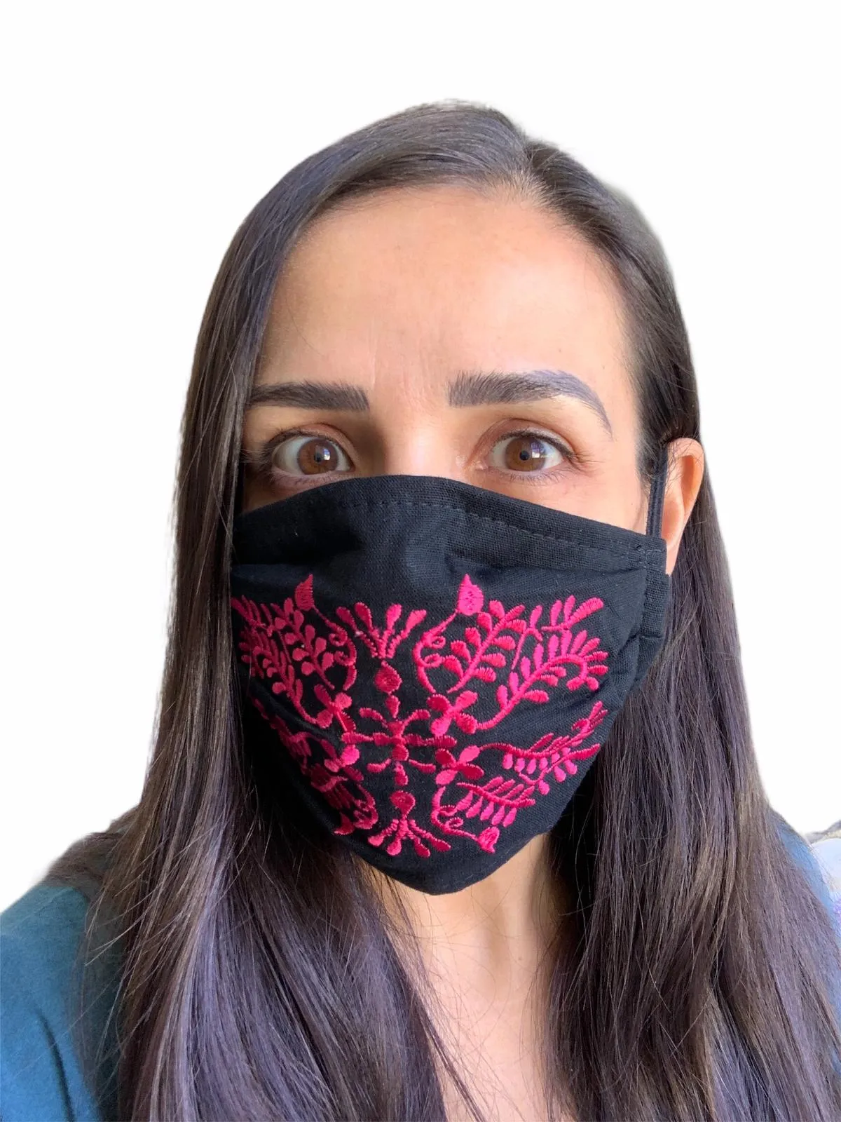 Flower Embroidered Face Mask