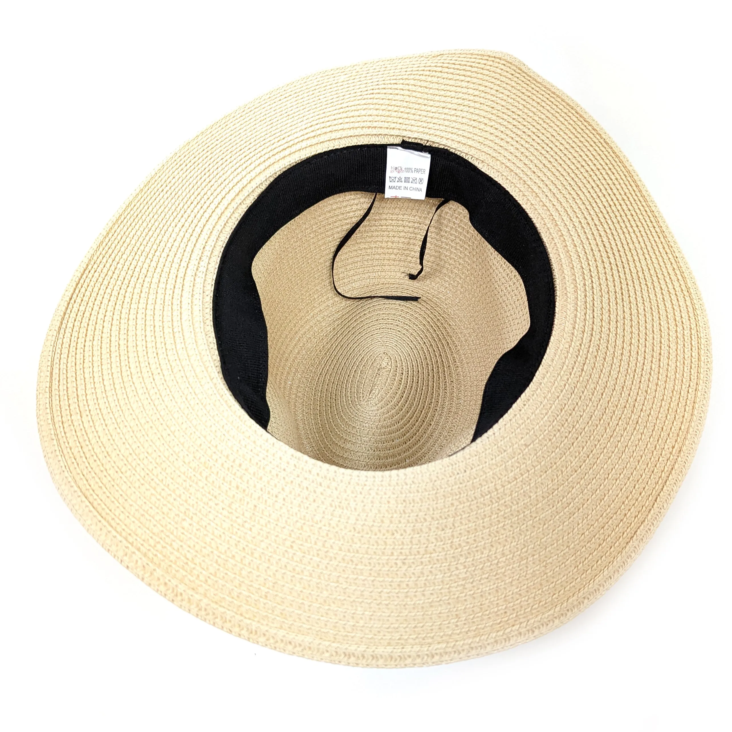 Folding Travel Panama Sun Hat with a Tropical Ribbon