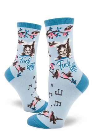 Fuck Off Kitty Cat Women's Socks