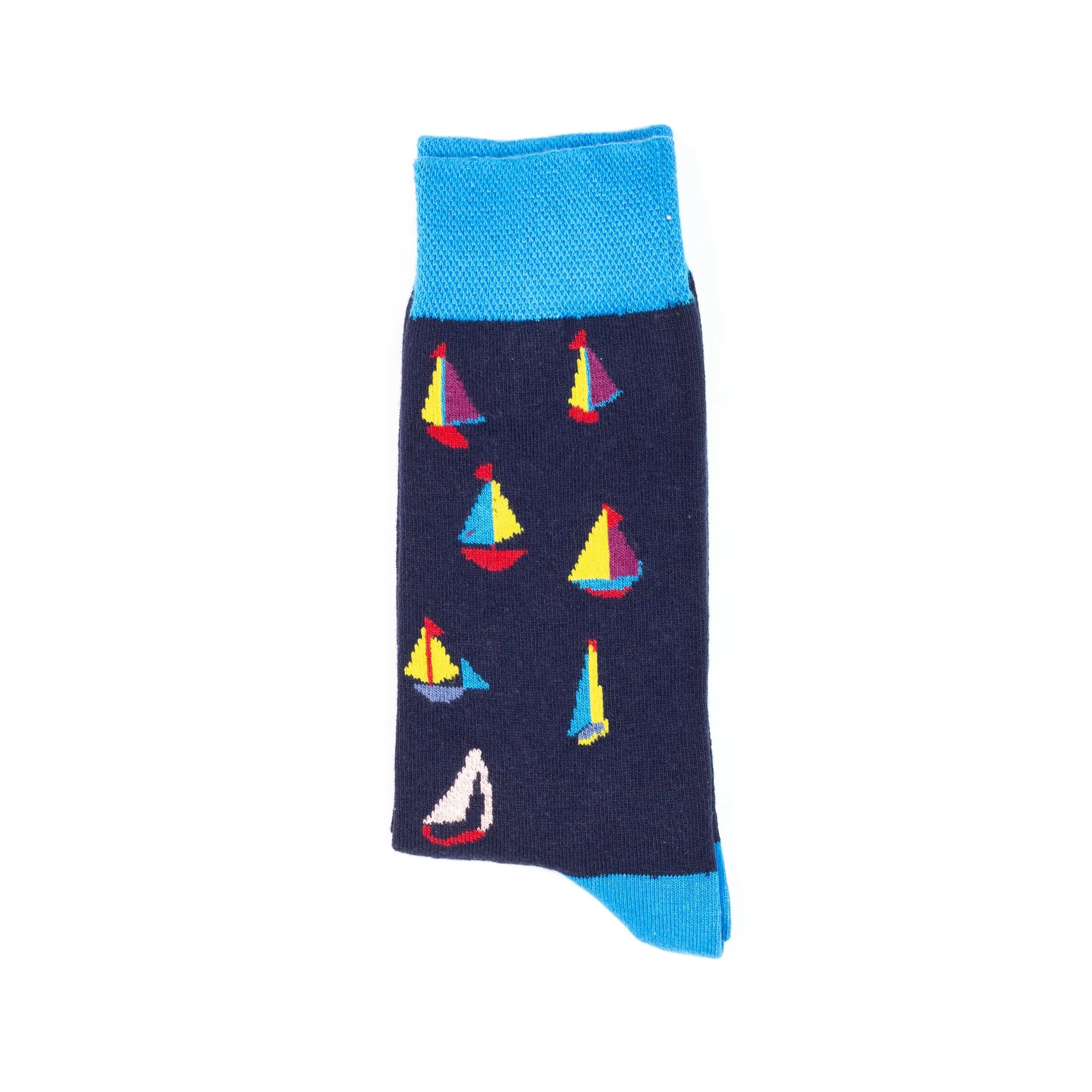 Funny Socks for Sailing Yacht Colorful Socks for Men Cotton Art Socks - Groomsmen Gift Sock Wedding  Gift Pop Art Blue Socks Cute Sock