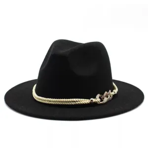 Gambler Gold Black Fedora Hat