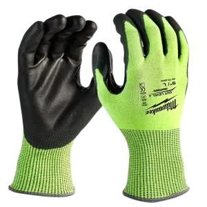 General Purpose Gloves - Milwaukee® High-Visibility Cut Level 4 Polyurethane Dipped Gloves, 12 Pack, 48-73-894B