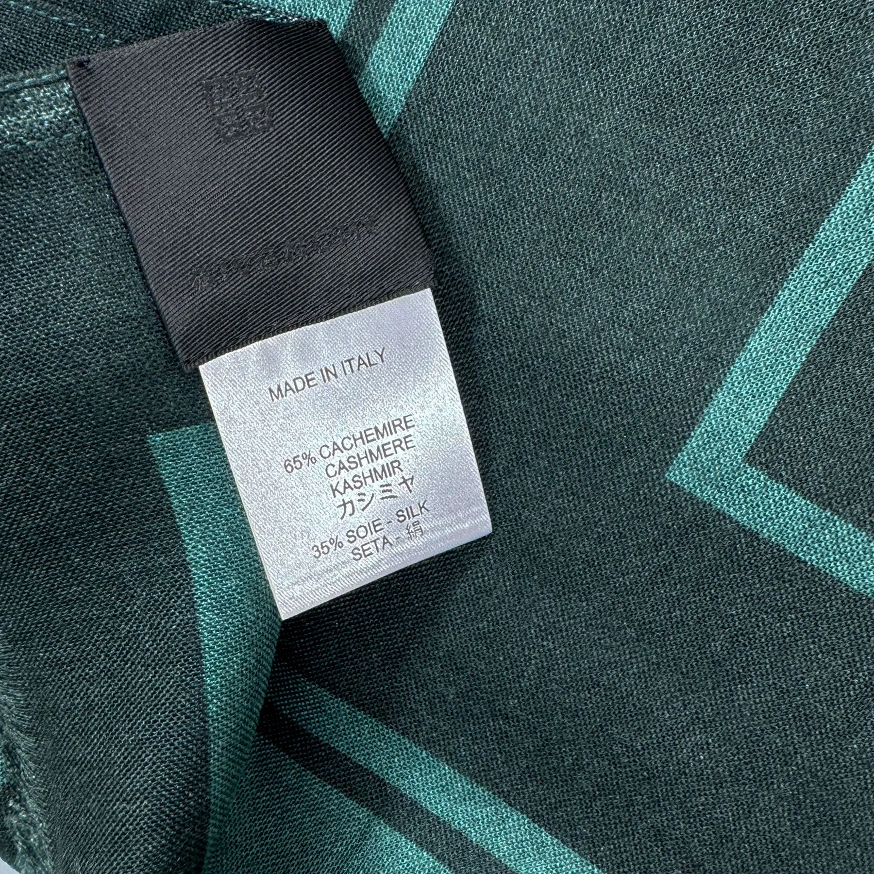 Givenchy Scarf Dark Green Logo - Cashmere Silk Shawl