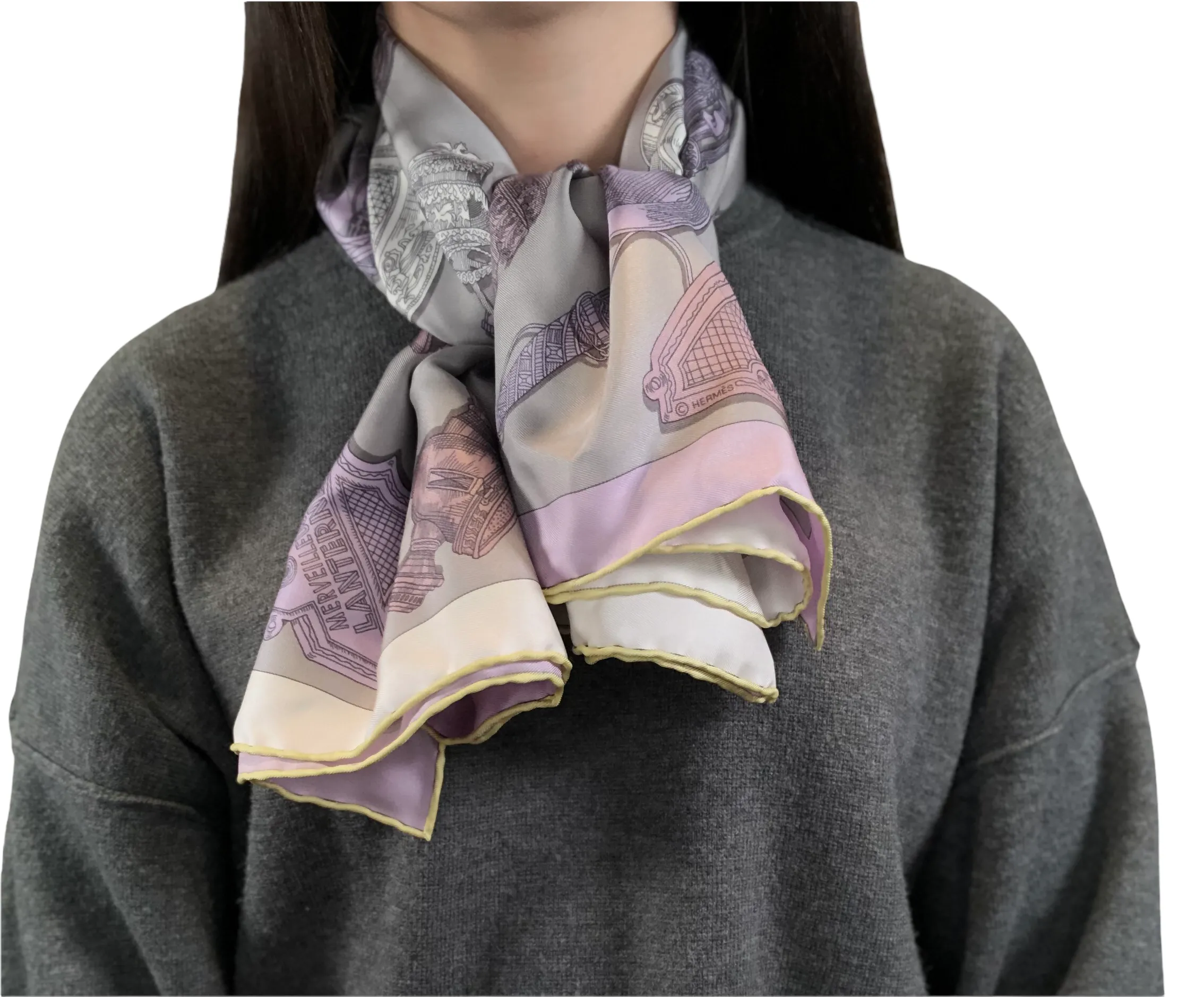 Hermes Pastel Printed Silk Scarf