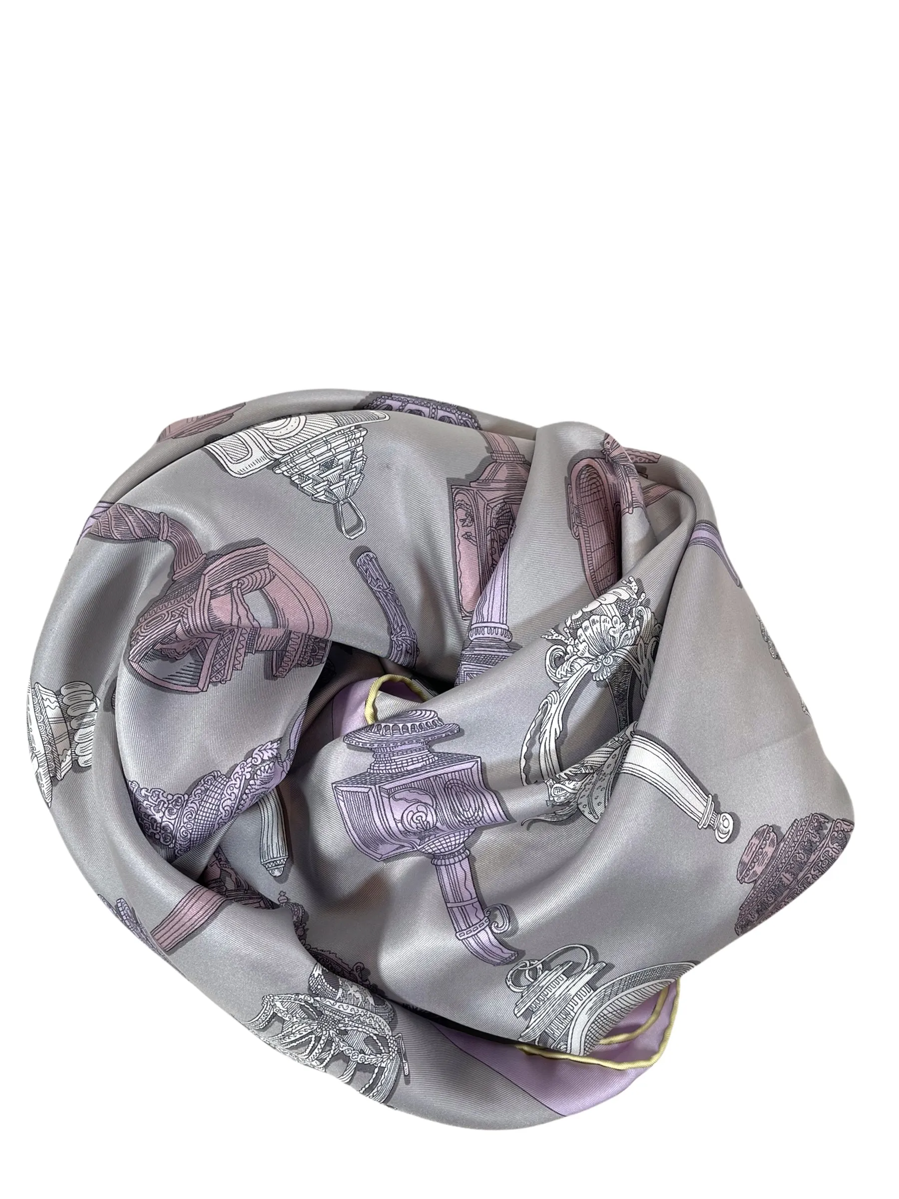 Hermes Pastel Printed Silk Scarf