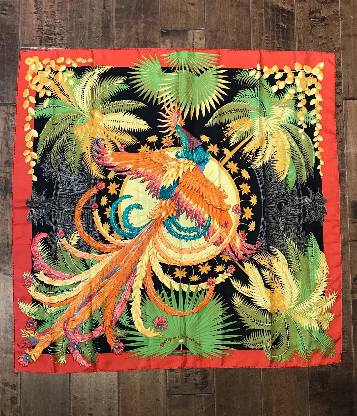 HERMÈS Mythiques Phoenix Silk Twill Scarf