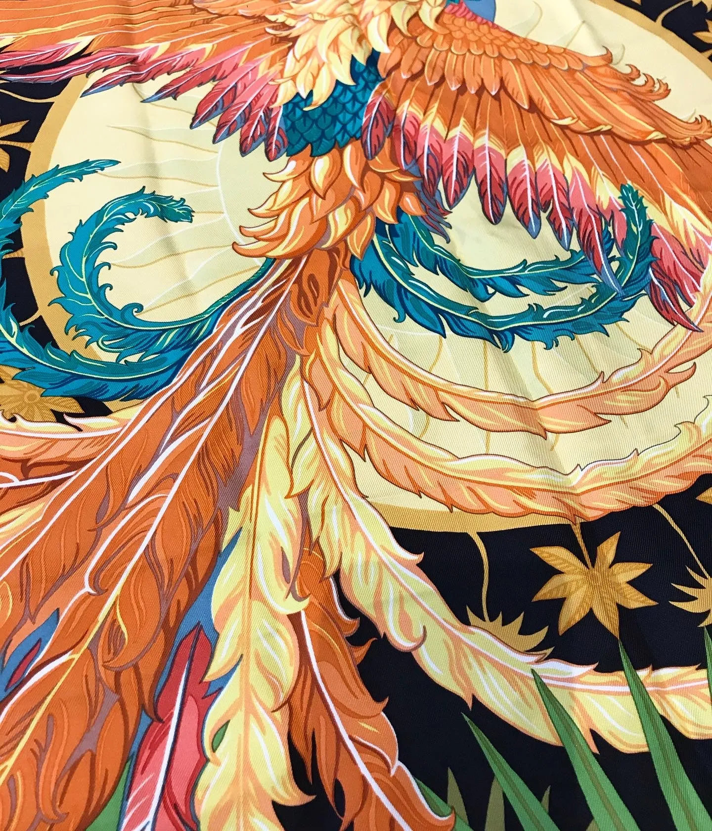 HERMÈS Mythiques Phoenix Silk Twill Scarf