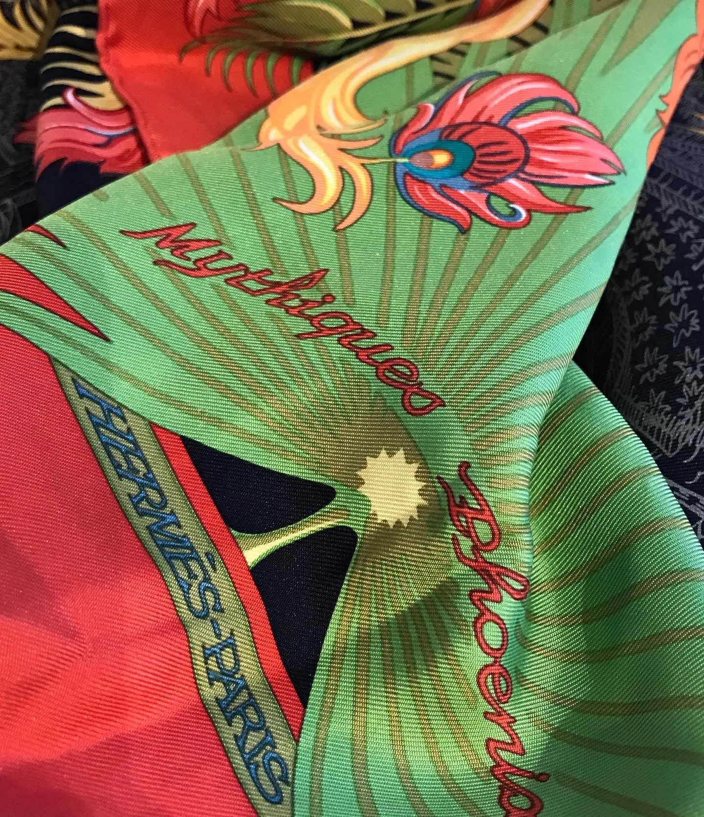 HERMÈS Mythiques Phoenix Silk Twill Scarf