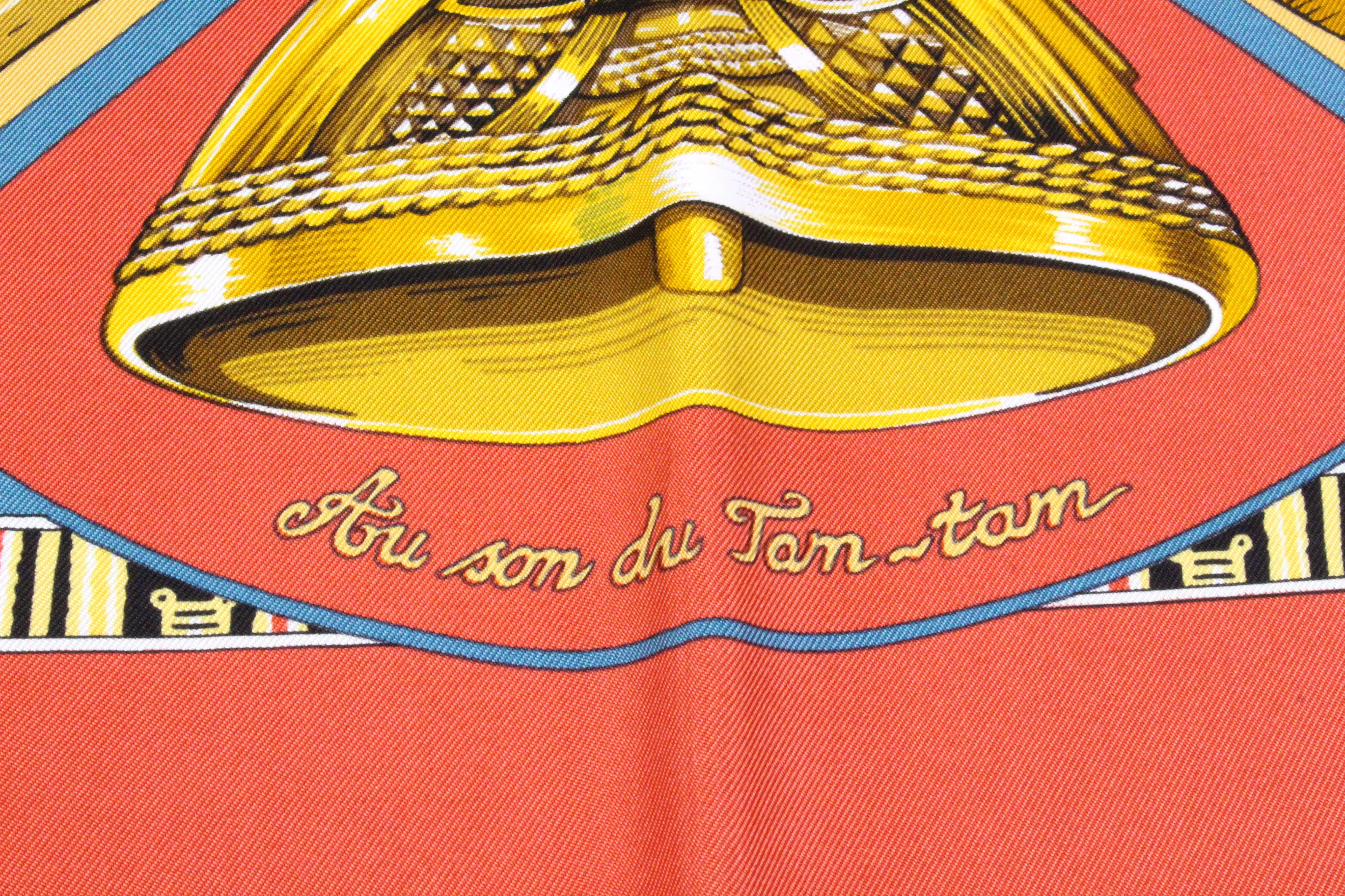 HERMÈS scarf "Au Son Du Tam-Tam” by Laurence "Toutsy" Bourthoumieux