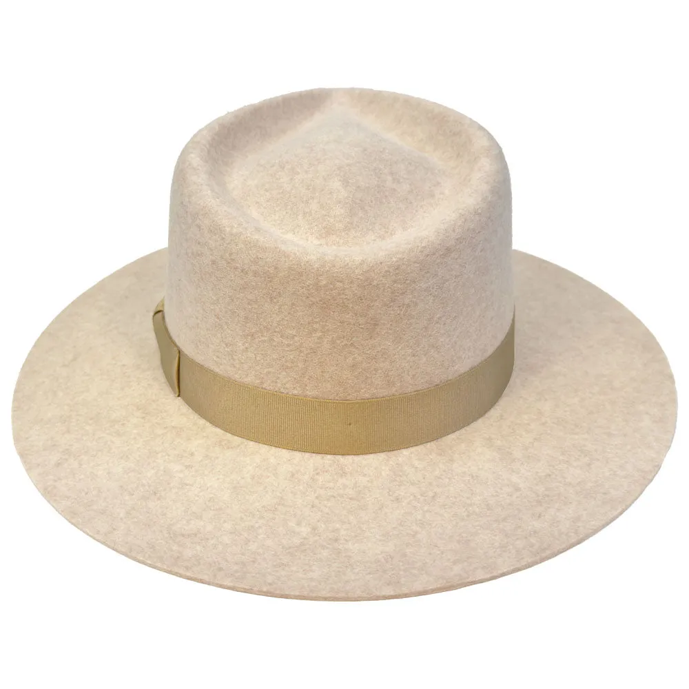 Jeanne Simmons - Wool Felt Flat Brim Fedora