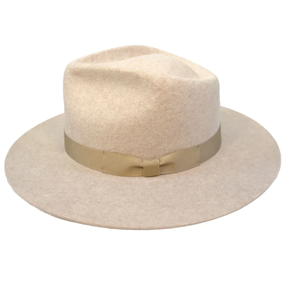 Jeanne Simmons - Wool Felt Flat Brim Fedora