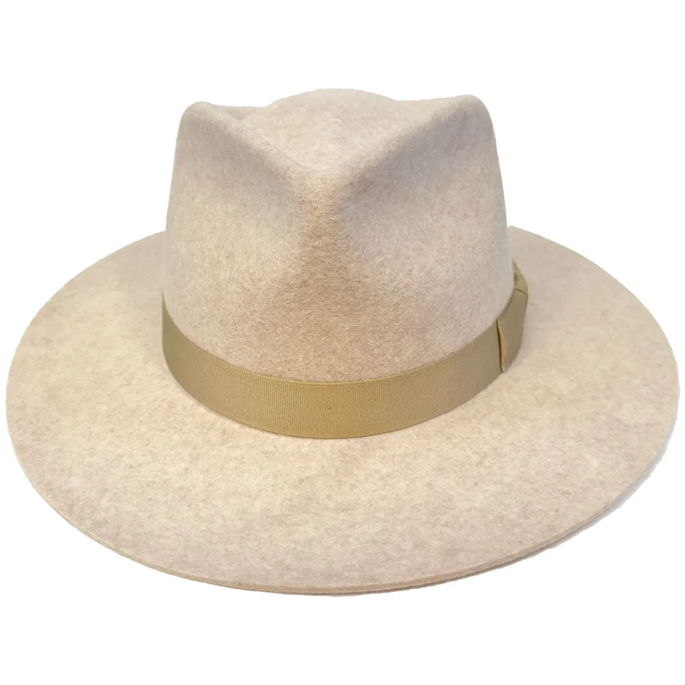 Jeanne Simmons - Wool Felt Flat Brim Fedora