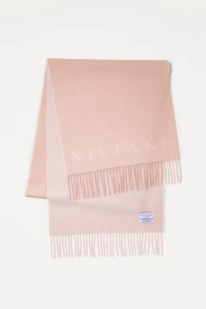 Kiltane Logo Cashmere Wide Scarf - White & Vicuna